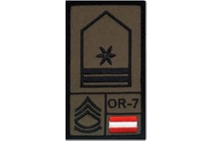 ‎CAFÉ VIERECK Café Viereck ® Stabswachtmeister Österreich – Bundesheer Rank Patch mit Dienstgrad – Gestickt mit Klett – OR-7 Klett Militär Patch – 9,8 cm x 5,6 cm