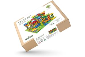 SHERWOOD STORE Pista delle biglie con mattoncini, giochi educativi per bambini da 6 anni - Murble track with building bricks (514 PEZZI)