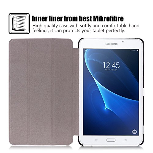 tinxi® Für Samsung Galaxy Tab A 7,0 Case, Kunstleder Tasche für Samsung Galaxy Tab A 7,0 T280 7 zoll (17,78 cm) Tasche Folio Tablet cover Flip Case Schutz hülle mit Standfunktion Sleep-Wakeup Funktion, rosa - 5