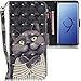Produktbild CLM-Tech kompatibel mit Samsung Galaxy S9 Hülle, PU Leder-Tasche mit Stand, Kartenfächern, Lederhülle Kunstleder, Katze Schlafanzug schwarz
