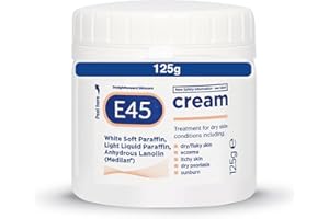 E45 Cream 125 g – Moisturiser for Dry Skin and Sensitive Skin - Emollient Body Cream to Soothe Dry and Irritated Skin - Itchy Skin, Eczema Cream - Perfume-Free Face Cream and Non-Greasy Hand Cream