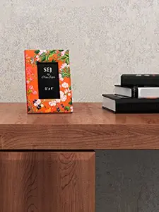 SEJ by Nisha Gupta Wooden Floral Photo Frame for Table, 6 X 4 Inches, Orange