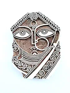 woodenblockstamps Women's Rosewood Block Stamps Face Printing Wooden Block (Brown)