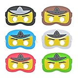 Forma linda: cada máscara se combina con tres colores, cejas de ojos negros y símbolo de ninja, piel amarilla y cinco colores que puede elegir, la forma es muy linda y popular entre los niños.