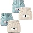 MAYCREATE® 4pcs Corduroy Small Makeup Pouch Set, Mini Spring Squeeze Coin & Jewelry Organizer Bag for Women & Girls, Elastic Hair Tie Storage, Portable, Blue White, 13x12x5cm Travel Essential