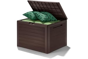 CASARIA® Lille Waterproof Garden Outdoor Storage Box 190L | Plastic Storage Box with Lid | Parcel Box, Tool Box, Shoe Storage | Outdoor Toy Storage, Cushion, Garden Furniture Chest | Brown