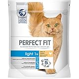 PERFECT FIT Katzenfutter Trockenfutter Light 1 plus reich an Huhn, 750 g