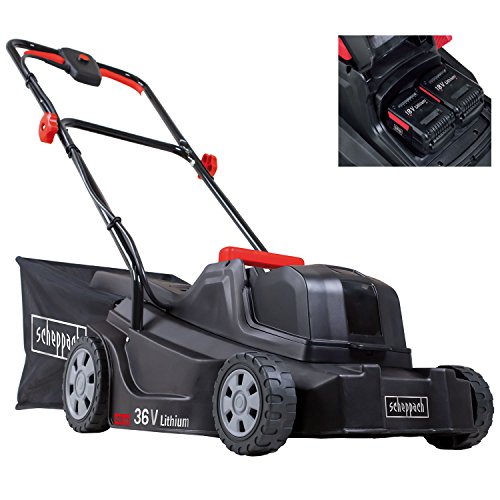 Scheppach Akku-Geräte Garten-XL-Set Rasenmäher 36 V, Heckenschere 18 V, Rasentrimmer 18 V inkl. 2 Stück 18V Li-Ion System-Akkus + 2 Stück Ladegeräte - 3
