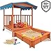 Produktbild animalmarketonline Sandkasten Spiel aus Holz für Garten Kinder 130 cm x 130 cm x 143 cm
