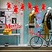 Price comparison product image Christmas 3D Wall Sticker Brydon Vinyl Removable Bells Decals For Christmas Wall Decal (Red)