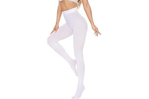 DUCMODA Womens 80 Denier Opaque Tights, Soft Solid Color Footed Tights for Women, Stretchy Pantyhose with 30+ Colors