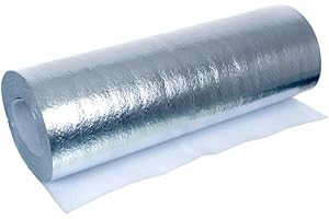 NAJDER Isolamento termico 3 mm di spessore 0,5 m x 5 m, foglio riflettente per radiatori, isolamento dietro il radiatore, pannello in pellicola riflettente, polietilene e alluminio