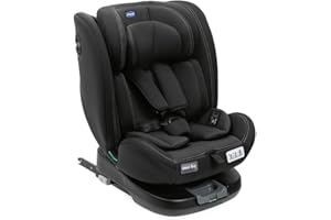 Chicco Unico EVO I'Size Classic, Silla de Coche ISOFIX para Bebés y Niños de 40 a 150 cm, Grupo 0123 Desde Recién Nacido hasta 12 Años, Giratoria 360º, Reductor, Ajustable y Protección Lateral, Negra
