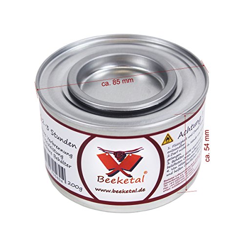 Beeketal Brennpaste – 6 x 200g Sicherheitsbrennpaste Dosen, ca. 2-3 Std Brenndauer pro Dose (wiederverschließbar), Sicherheitsgel auf Ethanolbasis, sauber und geruchlos, ideal für z.B. Fondue oder Chafing Dish Speisewärmer – 6er Pack (6 x 200g Dosen) - 3