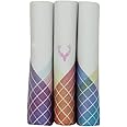 Allen Solly Women's Cotton Color Border Casual Style Handkerchief (Pack Of 3) - Purple, Orange & Blue