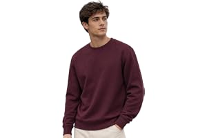 Nobero Sweatshirts for Man Stylish | 280 GSM Rich Cotton Fleece Solid Regular Fit Full Sleeve Sweatshirt for Men | Stylish Casual Wear Winter Crew Neck Sweatshirt for Men