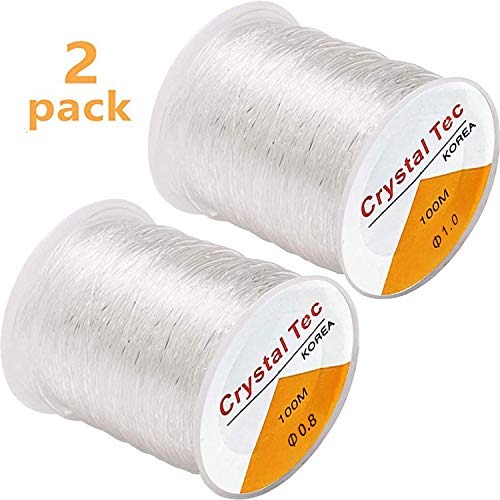 Cuentas Cuerda elástica, Cristal Pulsera elástica de cuerda Cordón de cordón elástico para hacer pulseras de bisutería (0.8mm+1mm)