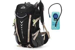 Aoking Mochila senderismo,escalada,40 L-50 L,Elementos estándar_tabla de malla de flujo de aire extraíble,impermeable,silbato SOS,funda para lluvia