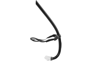 Deror Snorkel da Nuoto, boccaglio Montato frontalmente con Silicone, boccaglio per l'allenamento del respiro(Nero)