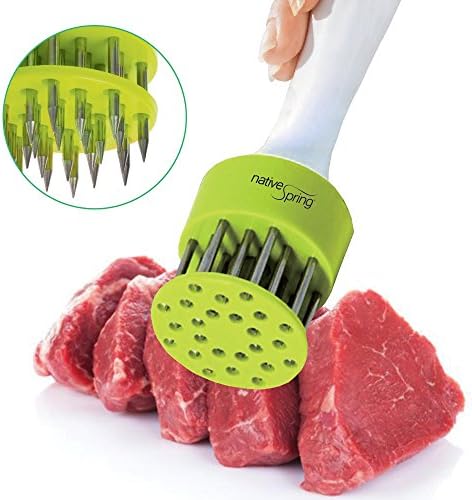 Native Spring Professional Kitchen Meat Tenderizer Tool Perfect for Barbeques Grilling and Marinating