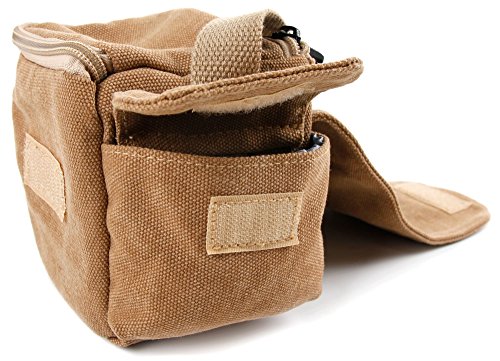 Petit   tui avec bandouli  re pour Nikon Coolpix P610 et L840  Canon PowerShot SX410 IS et Pentax XG-1 appareils photo Bridge NU - style vintage couleur beige sable adapt  e - DURAGADGET