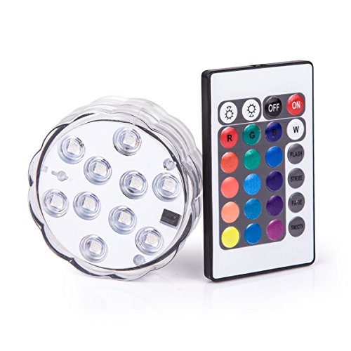 Homestia 10-LED RGB Sommergibile Multicolore Impermeabile Condotto Luce di Candela E26 Tetto Pendente Lampada 5.12 "Soffitto Pan