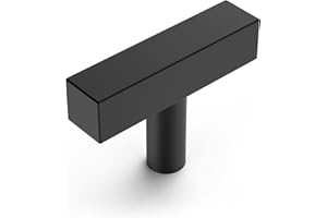 Amerdeco 5 pezzi Pomelli per Mobili Nero per Mobili da Cucina Pomelli Acciaio Inox per Mobili Piazza maniglie con vite pomelli per cassetti