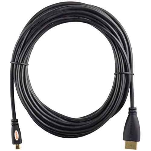 mumbi Premium High Speed Micro HDMI Kabel Full HD 3D / Micro HDMI D Stecker auf HDMI A Stecker – VERGOLDETE Kontakte 5,00m - 3