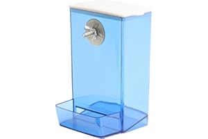 EMBHLITFE Comedero para Pájaros Automático 1pc Antiderrame Comedero Acrílico De Semillas para Pájaros Comedero Colgante De Semillas para Pájaros para Periquitos Canarios Cacatúas Pinzones Loros (Azul)