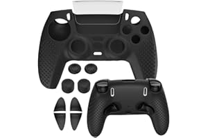 XBERSTAR - Funda protectora de silicona antideslizante + tapa basculante para controlador PS5 Edge