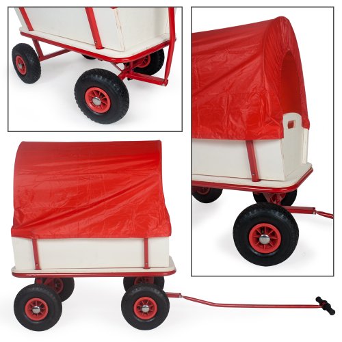 TecTake Bollerwagen Handwagen Transportwagen Wagen Transport mit Schutzdach Plane - 2