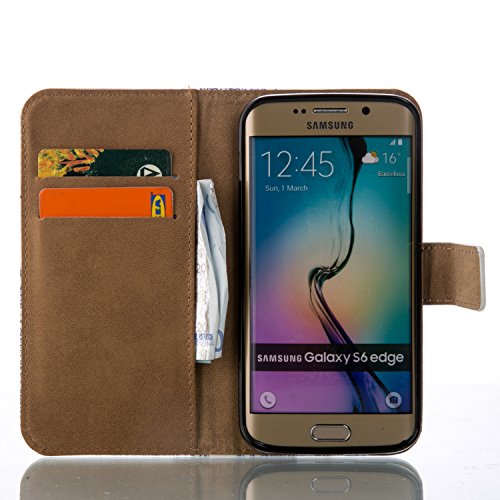 SKYXD für Samsung Galaxy S6 Edge Hülle Leder Fantasie Bunte Stern Muster Folio Klappbar Handy Tasche Schutzhülle [Magnet / Brieftasche Kartenfach / Standfunktion] Klapphülle mit [Handyanhänger + Eingabestift] Zubehör Set für Samsung Galaxy S6 Edge G925F Case Bookstyle Flip Leather Cover With [Stylus and Dust Plug] - 6