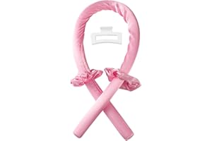 LinvMe Lokówka Opaska Włosów Bez Ciepła Długa Lokówka Dla Tulejek, Miękka Opaska Curler Lokówka Do Włosów (różowy)