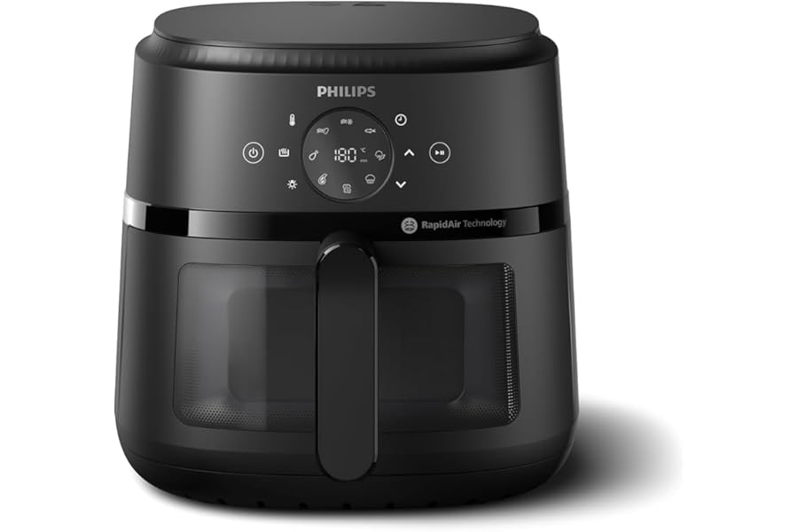 Philips Airfryer 2000 Series - Fryer 6.2L with Cooking Window, RapidAir, 13 Cooking Modes, 90% Less Fat, Easy to Clean, Touchscreen, Energy Saving (NA230/00)