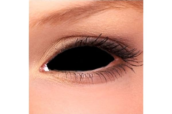 22mm Full Sclera lentilles sans correction pour halloween + Récipient gratuit - BLACK SCLERA