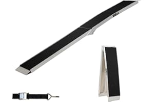 ‎TRUTZHOLM TRUTZHOLM 1 x Auffahrrampe klappbar 228 cm 340 kg Traglast Alu Anti Rutsch E-Bike- Fahrradrampe Motorradrampe