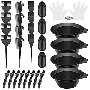 Hair Dye Brush and Bowl Set Hair Dye Kit Hair Tint Dying Coloring Tool Hair Dye Comb with Ears Covers Hairdressing Clips and Hair Dye Gloves for Salon and Personal DIY IRCHLYN (78 Pieces)