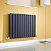 Produktbild Milano Hudson Reed Heizkörper Delta - Horizontaler Design-Heizkörper aus Stahl in Schwarz (RAL 9005) - 635 x 840 mm - Doppellagig
