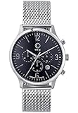 C-Collection by CHRIST Herren-Armbanduhr Analog Quarz One Size, schwarz, Silber