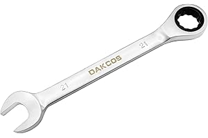 DAKCOS Fixed Head Ratchet Spanner 21mm Ratcheting Combination Wrench Chrome Vanadium Steel