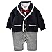 ZOEREA Baby Boys Romper Suits Bow Tie Baptism Wedding Tuxedo Jumpsuit Cotton 0-18 Months