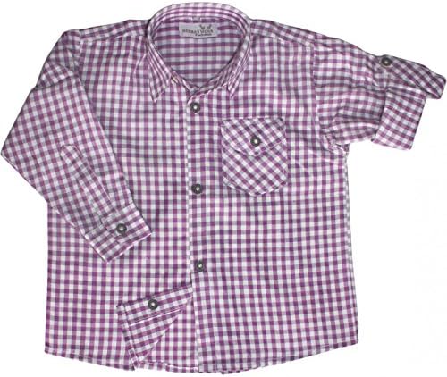 German Wear Children's Traditional Shirt For Lederhosen Oktoberfest Traditional Fashion Purple/Karo - Purple -
