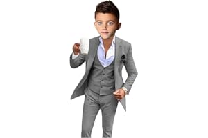 BOTONG 3 PC Garçon Costume pour Mariage Peak Revers Fleur Garçon Costumes Slim Fit Formelle Garçons Smoking Garçons Party Suit