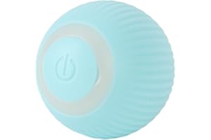 LUQEEG Inteligentna interaktywna zabawka dla kota, Elektryczna silikonowa zabawka dla kota, Grawitacja Smart Roller Ball z automatycznym unikaniem przeszkód dla kota psa szczeniaka (Niebieski)