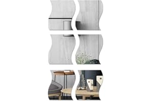 DUTIS Yeyll Fale kwadraty odblaskowe lustro, 6 szt. powierzchnia kreatywna dekoracja sztuka DIY 3D akrylowe kryształowe lustro naklejka ścienna salon sypialnia sufit mural naklejka dekoracja domu