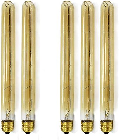 Pack of 5) Edison Vintage Tube Bulb E27 25 W, 40 W T30 300 Meter 3 cm Alcoholometer Flute Light Bulb Tube Rod Retro Nostalgia Light Bulb...