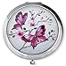 Vanroe 'Pink Butterfly' Designer Compact Mirror in Gift Box - Bridesmaid Idea, Magnified