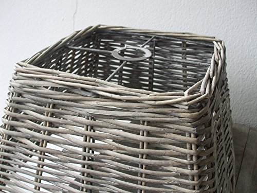 Quadratischer Lampenschirm für Hängeleuchte, Weide, Geflecht - 3