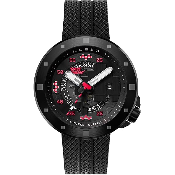 Montre Nubeo Maven Automatique – Édition Limitée, Boîtier Rouge Et Bracelet Silicone