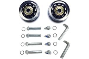 LOTOWELZON Ruedas de repuesto de 50 mm para maletas, ruedas de goma, ruedas Samsonite con rodamientos de bolas de 8 mm, juego de reparación (OD50xW18 mm/1.97x0.7 pulgadas)
